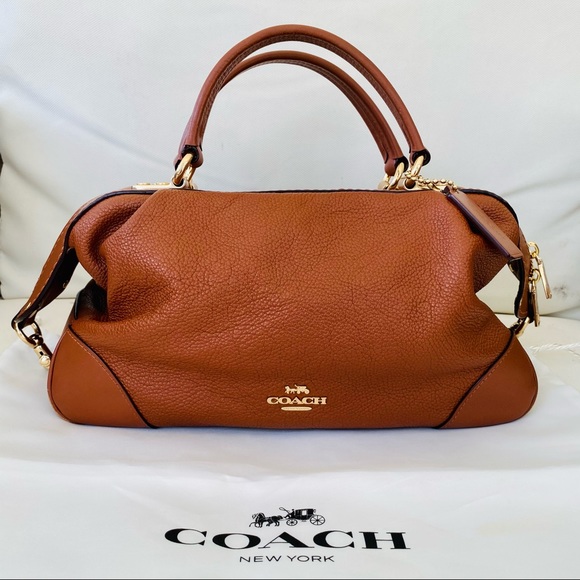 Coach Polished Pebble Lane Satchel EUC - Picture 5 of 16